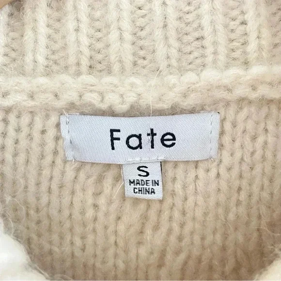 FATE Sweater Cardigan Sz Small Cream - Picture 3 of 9